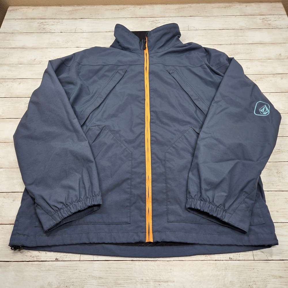 Volcom Snow Science Jacket Snowboard Shell Mens XL Blue Orange Technical Pockets